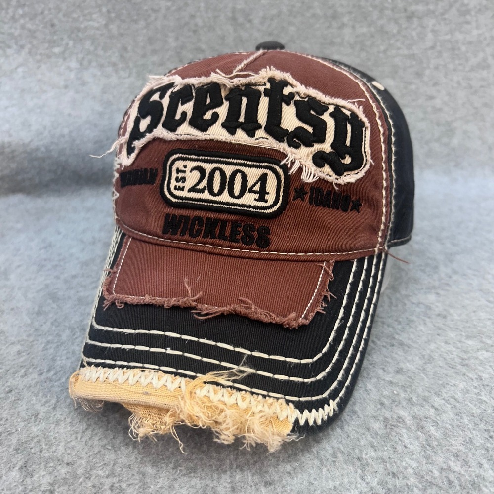 Scentsy Est 2004 Wickless Unisex Brown Black Scentsy Distressed Baseball Hat OS